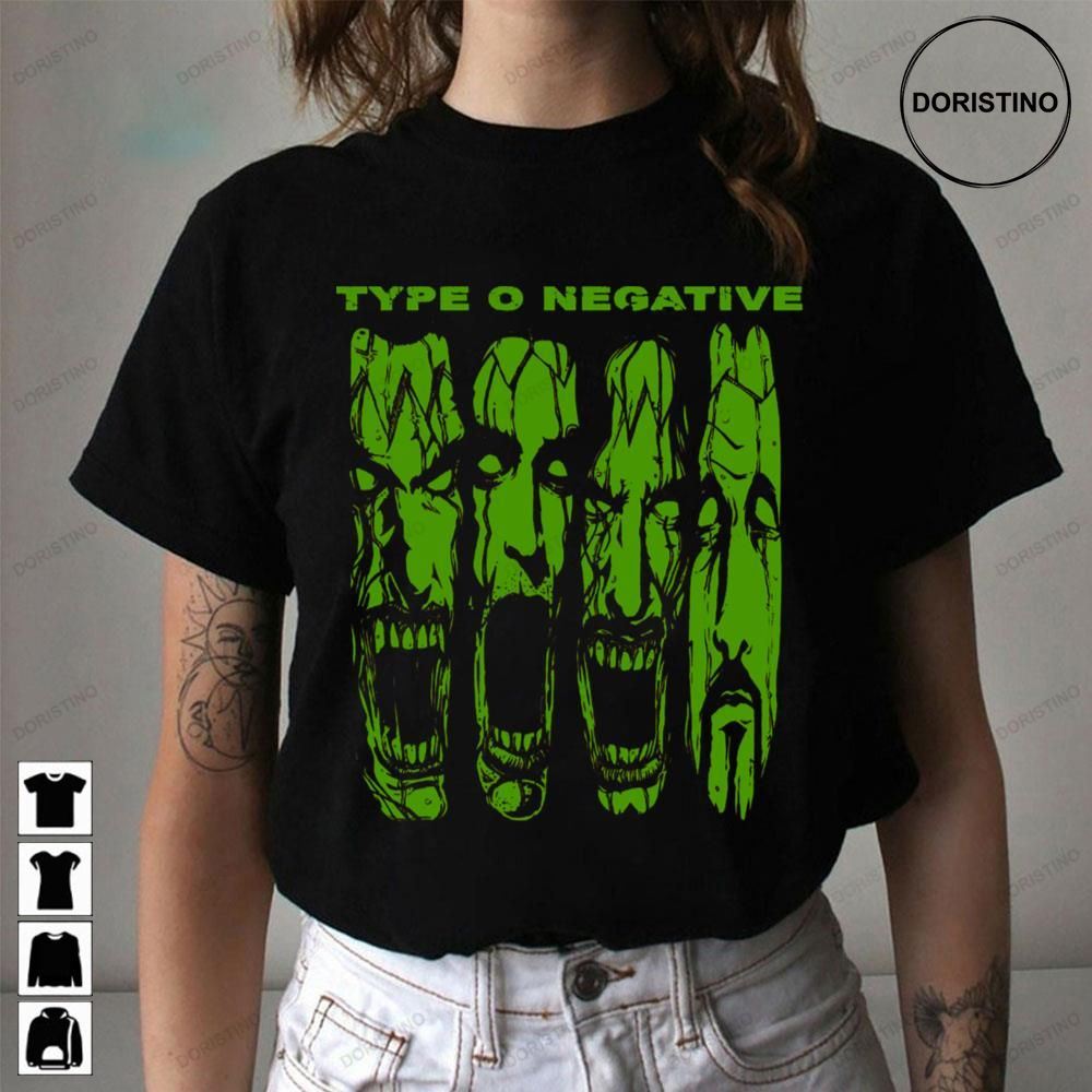 Green Face Type O Negative Awesome Shirts